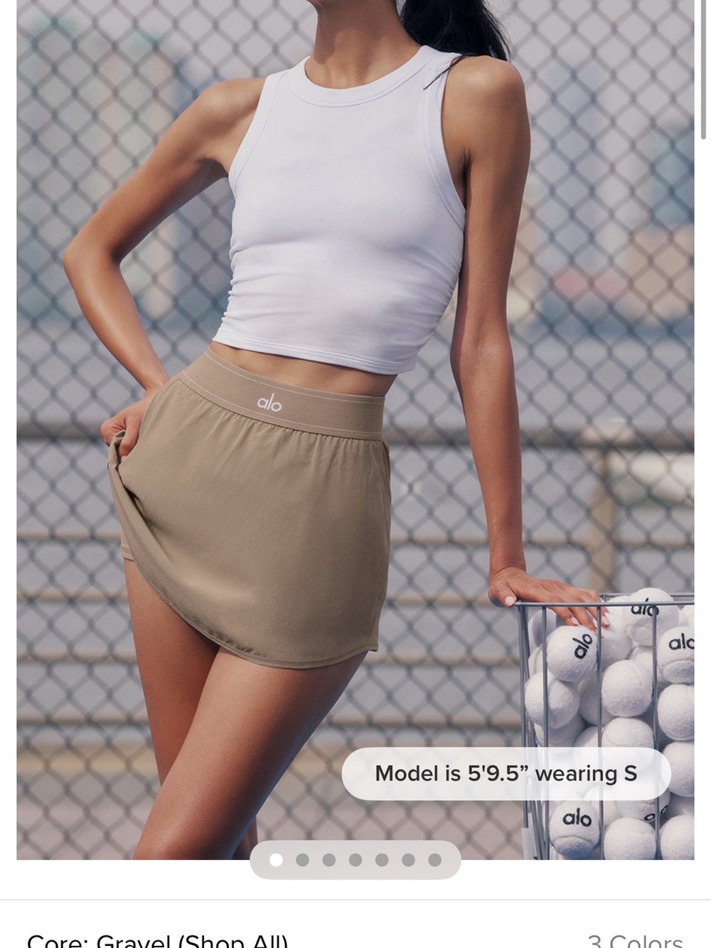 NWT ALO Yoga gravel match point skirt